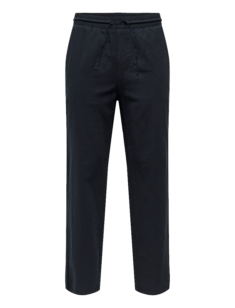 ONLY & SONS - ONSSINUS LOOSE 0007 COT LIN PANT NOOS - leinenhosen - dark navy - 1