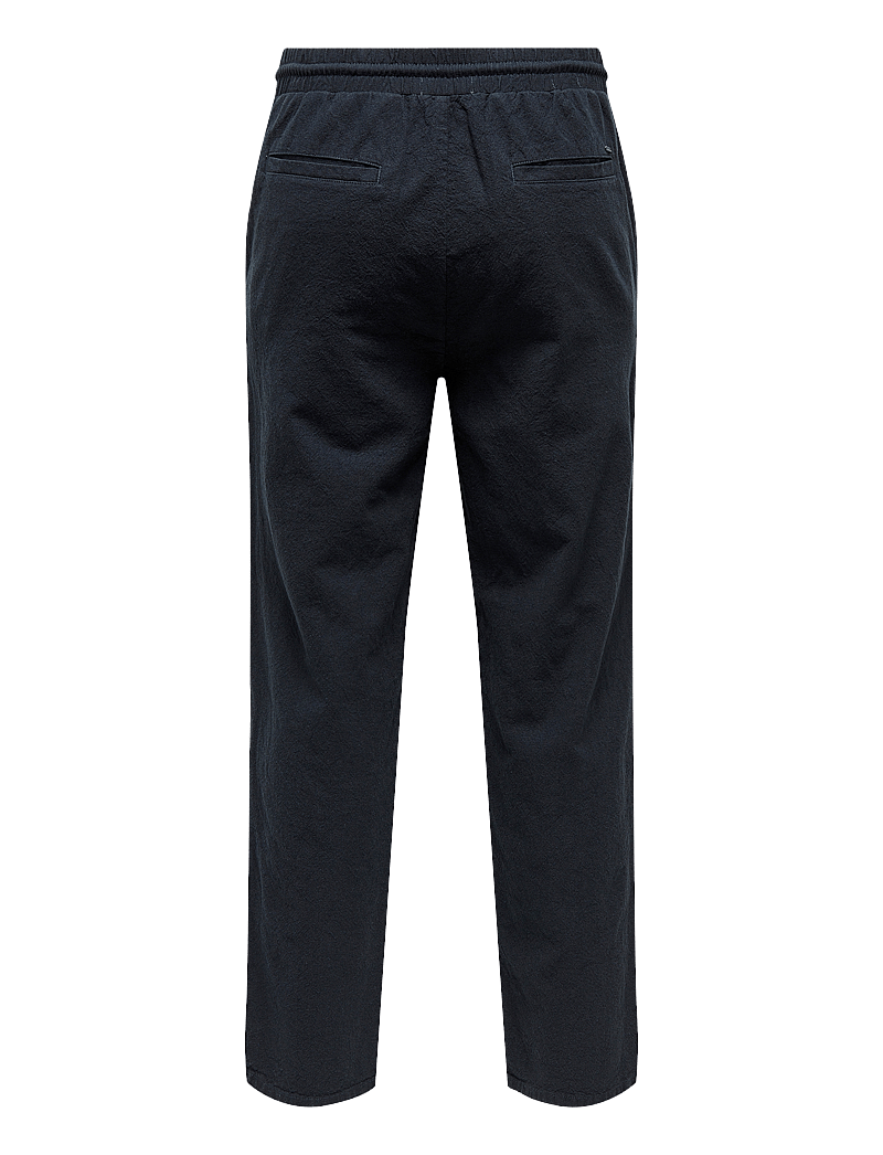 ONLY & SONS - ONSSINUS LOOSE 0007 COT LIN PANT NOOS - linased püksid - dark navy - 2