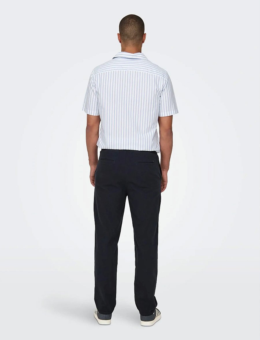 ONLY & SONS - ONSSINUS LOOSE 0007 COT LIN PANT NOOS - linased püksid - dark navy - 5