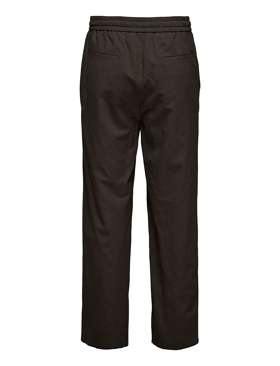 ONLY & SONS - ONSSINUS LOOSE 0007 COT LIN PANT NOOS - hørbukser - demitasse - 2