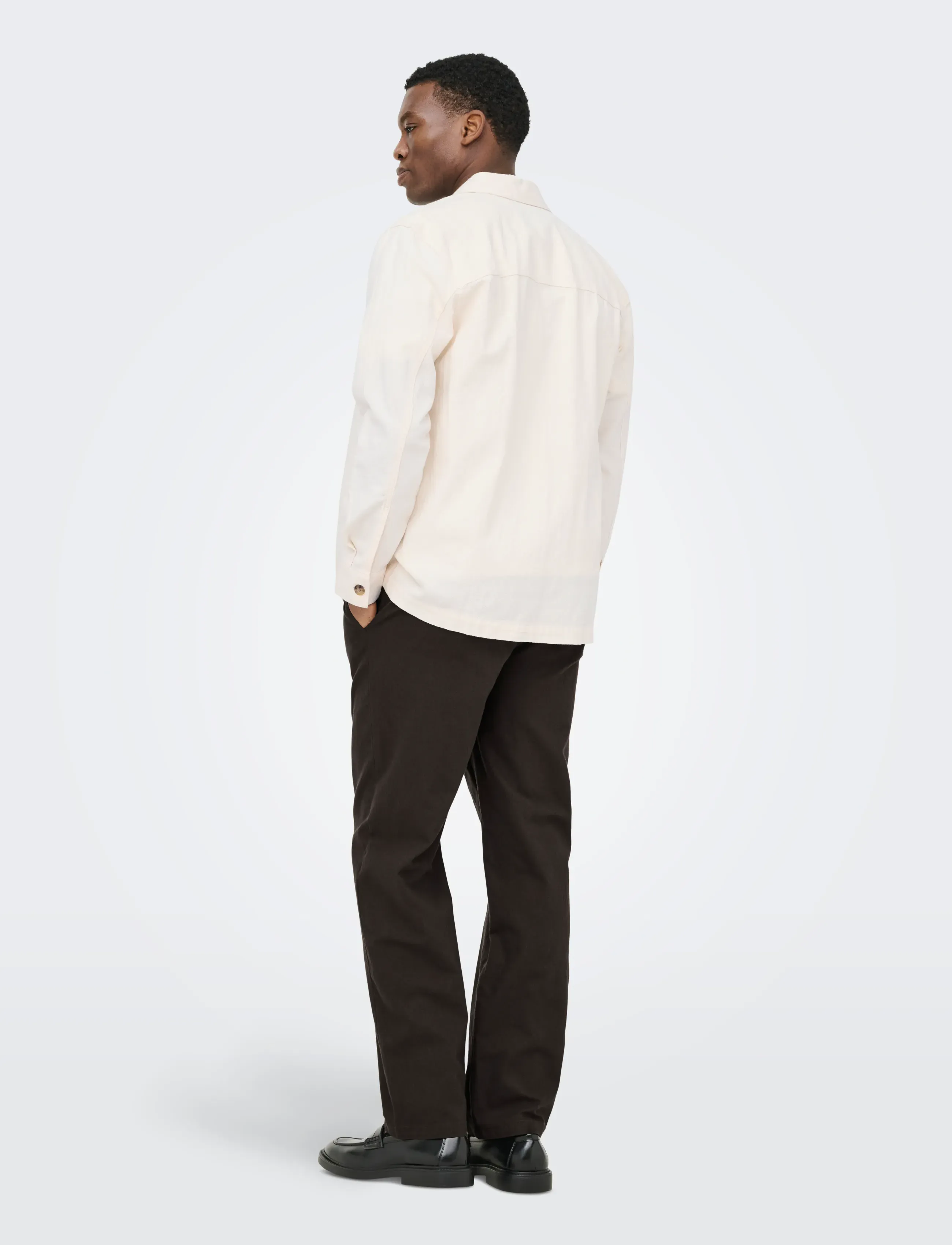 ONLY & SONS - ONSSINUS LOOSE 0007 COT LIN PANT NOOS - linen trousers - demitasse - 3