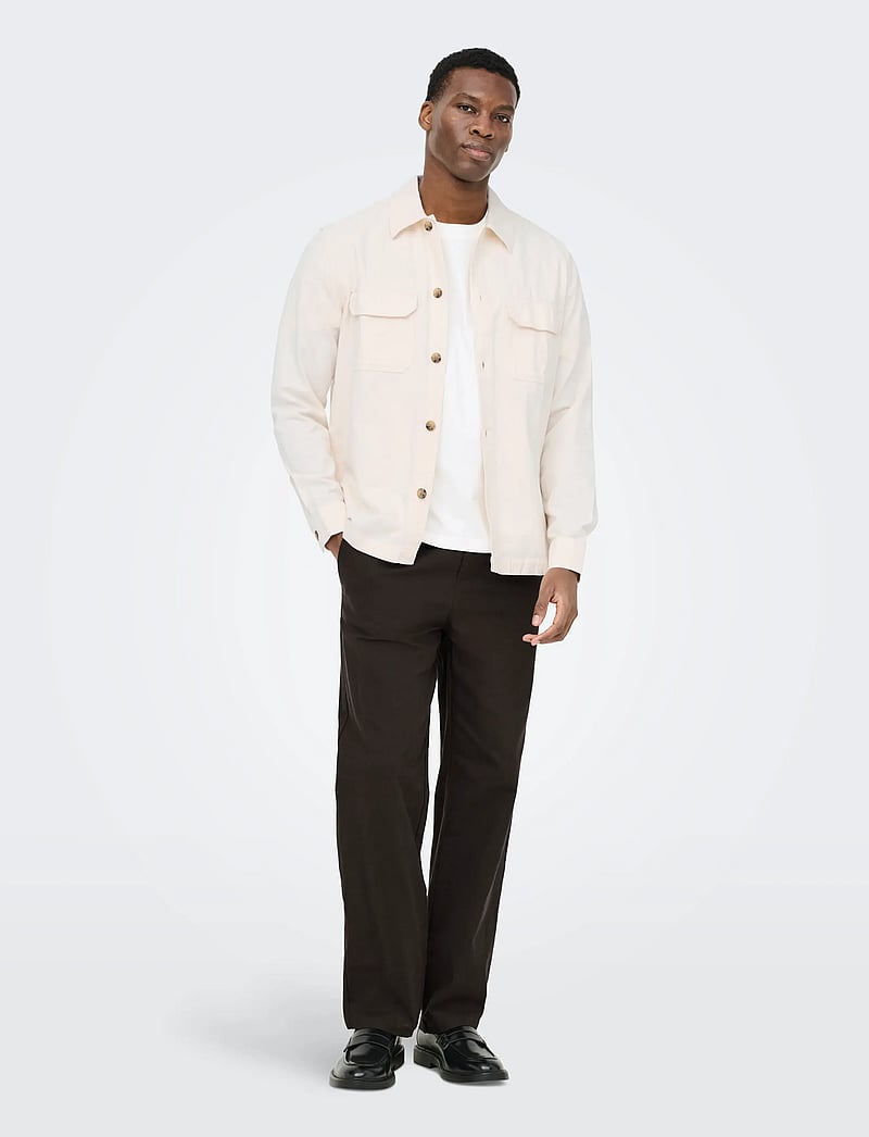 ONLY & SONS - ONSSINUS LOOSE 0007 COT LIN PANT NOOS - leinenhosen - demitasse - 4