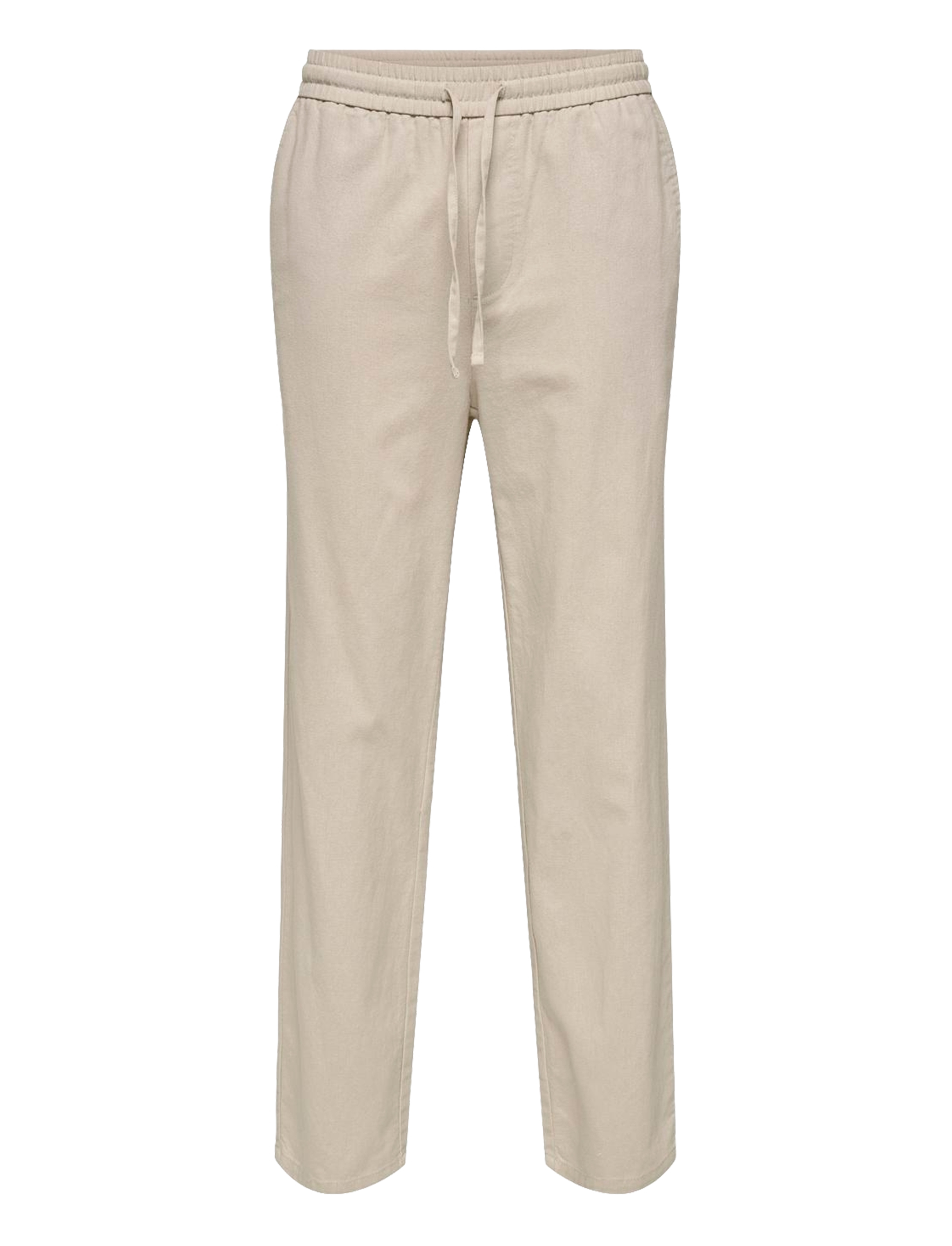 ONLY & SONS ONSSINUS LOOSE 0007 COT LIN PANT NOOS - Byxor - SILVER LINING / cream