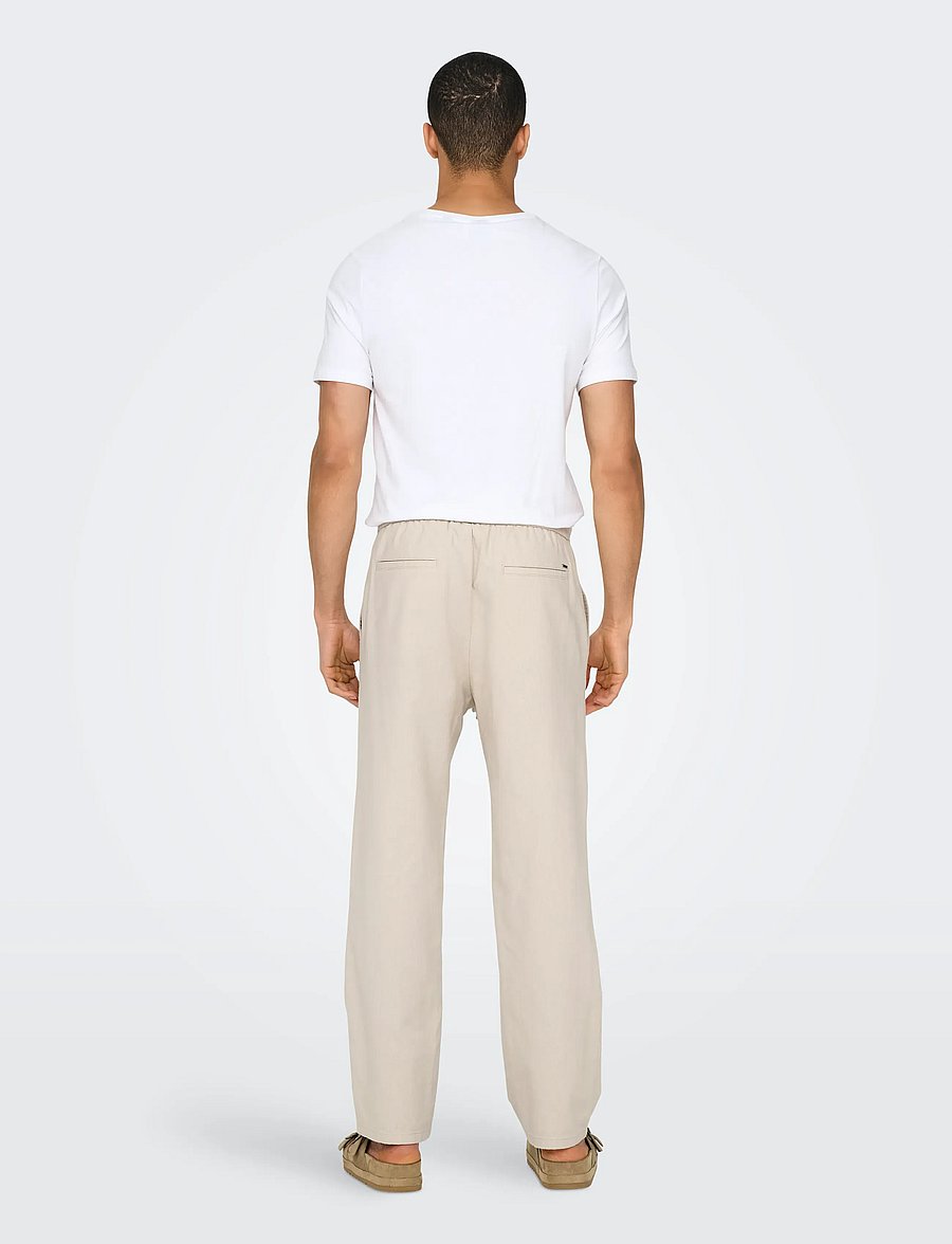 ONLY & SONS - ONSSINUS LOOSE 0007 COT LIN PANT NOOS - leinenhosen - silver lining - 3