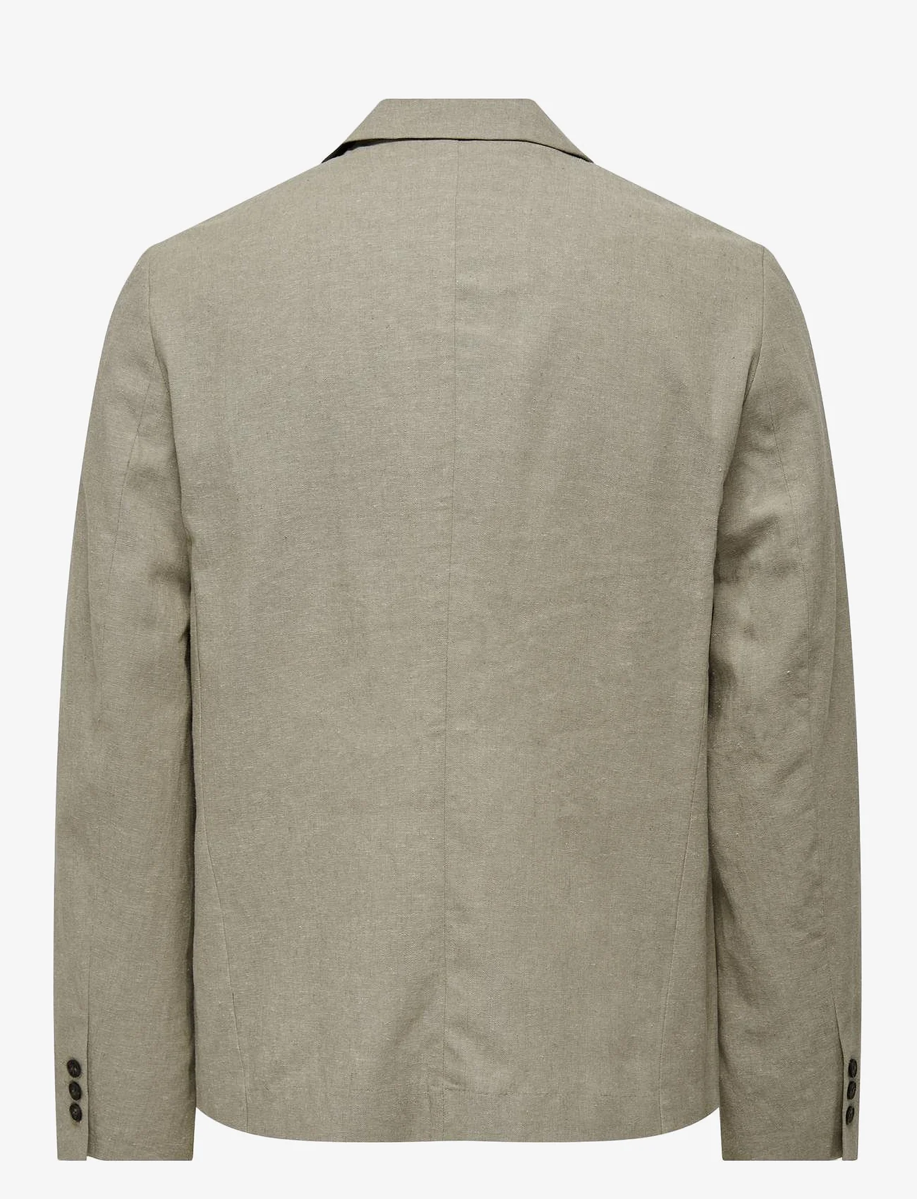 ONLY & SONS - ONSEVE 2BTN CASUAL LINEN MIX 0132 BLAZER - double breasted blazers - fallen rock - 1