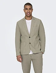 ONLY & SONS - ONSEVE 2BTN CASUAL LINEN MIX 0132 BLAZER - double breasted blazers - fallen rock - 2