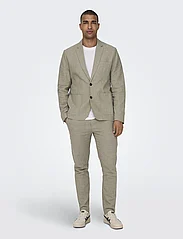 ONLY & SONS - ONSEVE 2BTN CASUAL LINEN MIX 0132 BLAZER - double breasted blazers - fallen rock - 6