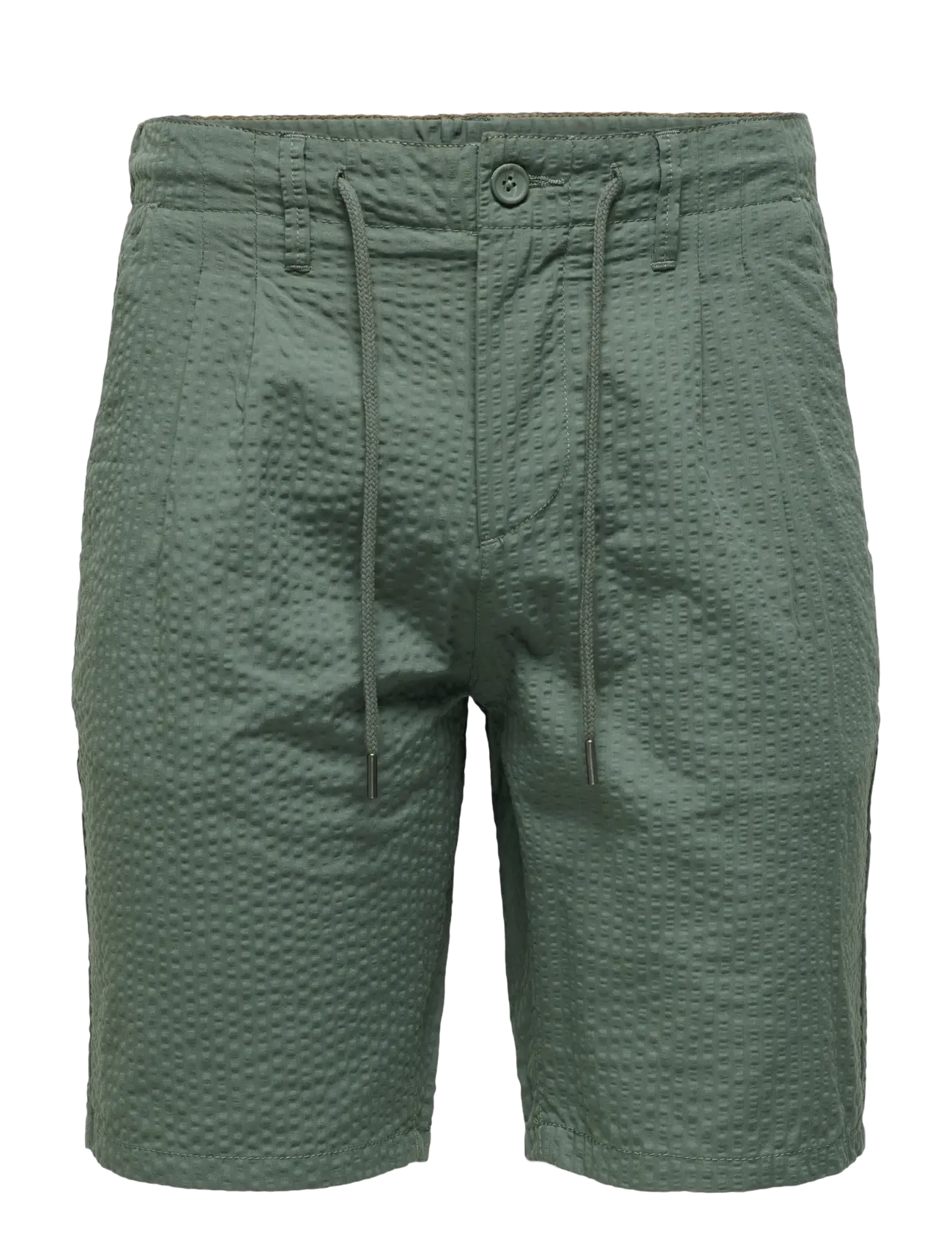 ONLY & SONS ONSLEO LIFE 0009 SEERSUCKER SHORTS NOOS - Winter deals - CASTOR GRAY / green