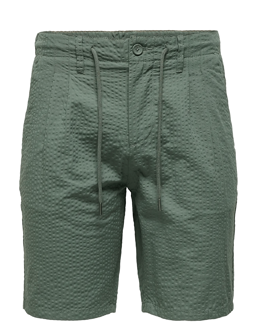 ONLY & SONS - ONSLEO LIFE 0009 SEERSUCKER SHORTS NOOS - freizeitshorts - castor gray - 1