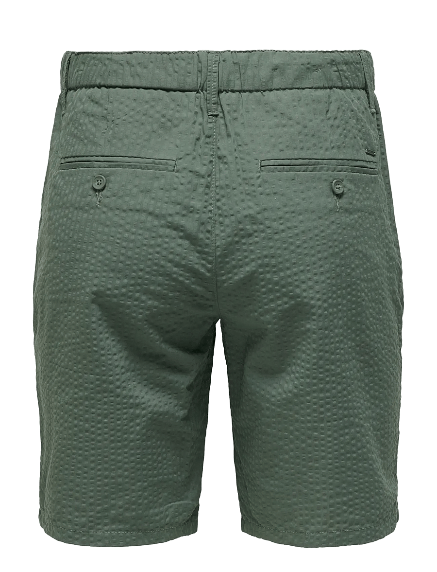 ONLY & SONS - ONSLEO LIFE 0009 SEERSUCKER SHORTS NOOS - freizeitshorts - castor gray - 2
