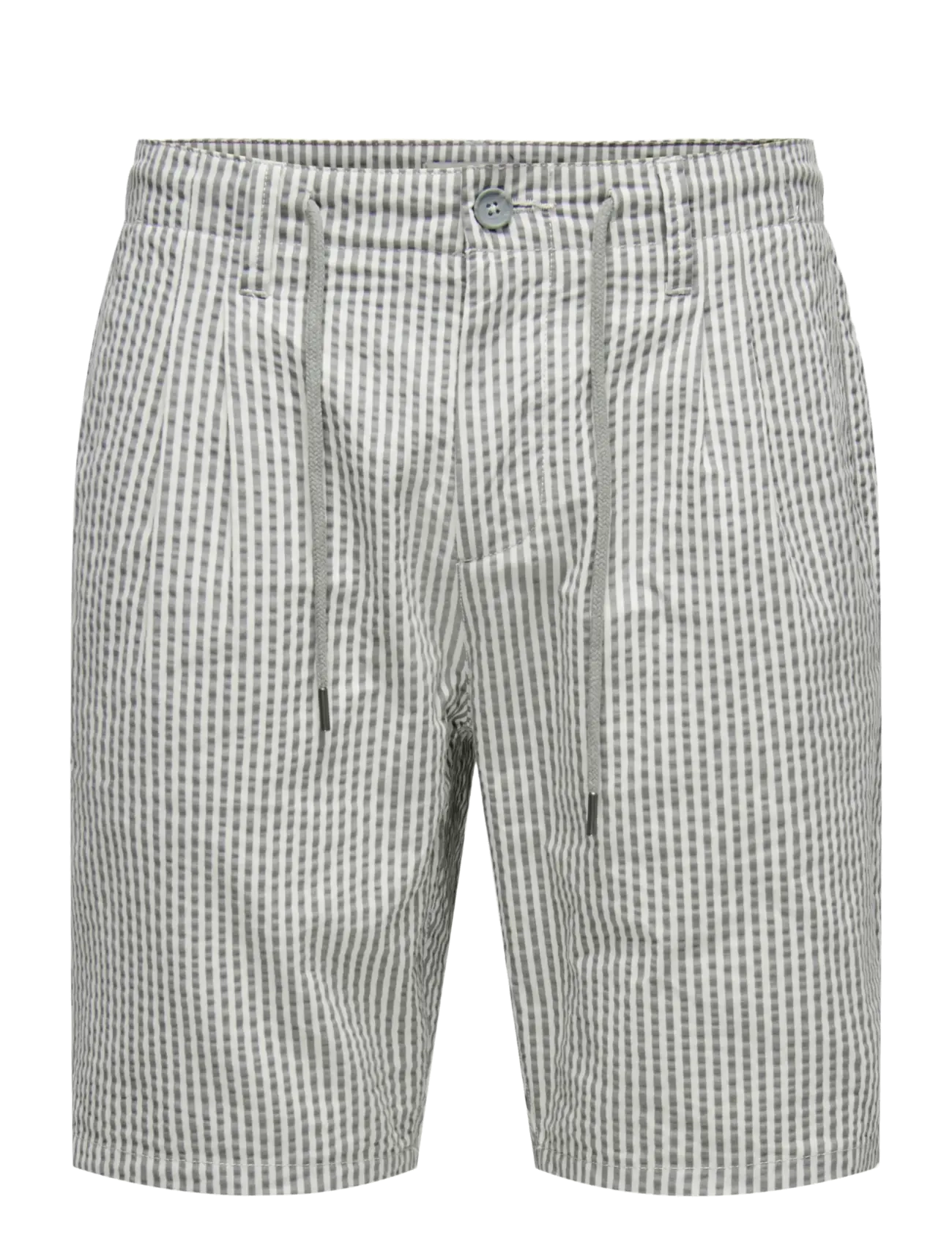 ONLY & SONS ONSLEO LIFE 0009 SEERSUCKER SHORTS NOOS - ONLY & SONS - CASTOR GRAY / grey