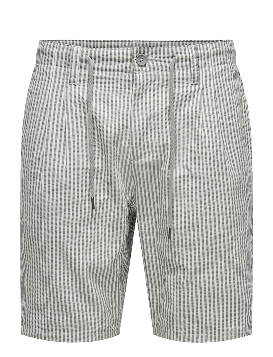 ONLY & SONS - ONSLEO LIFE 0009 SEERSUCKER SHORTS NOOS - freizeitshorts - castor gray - 0