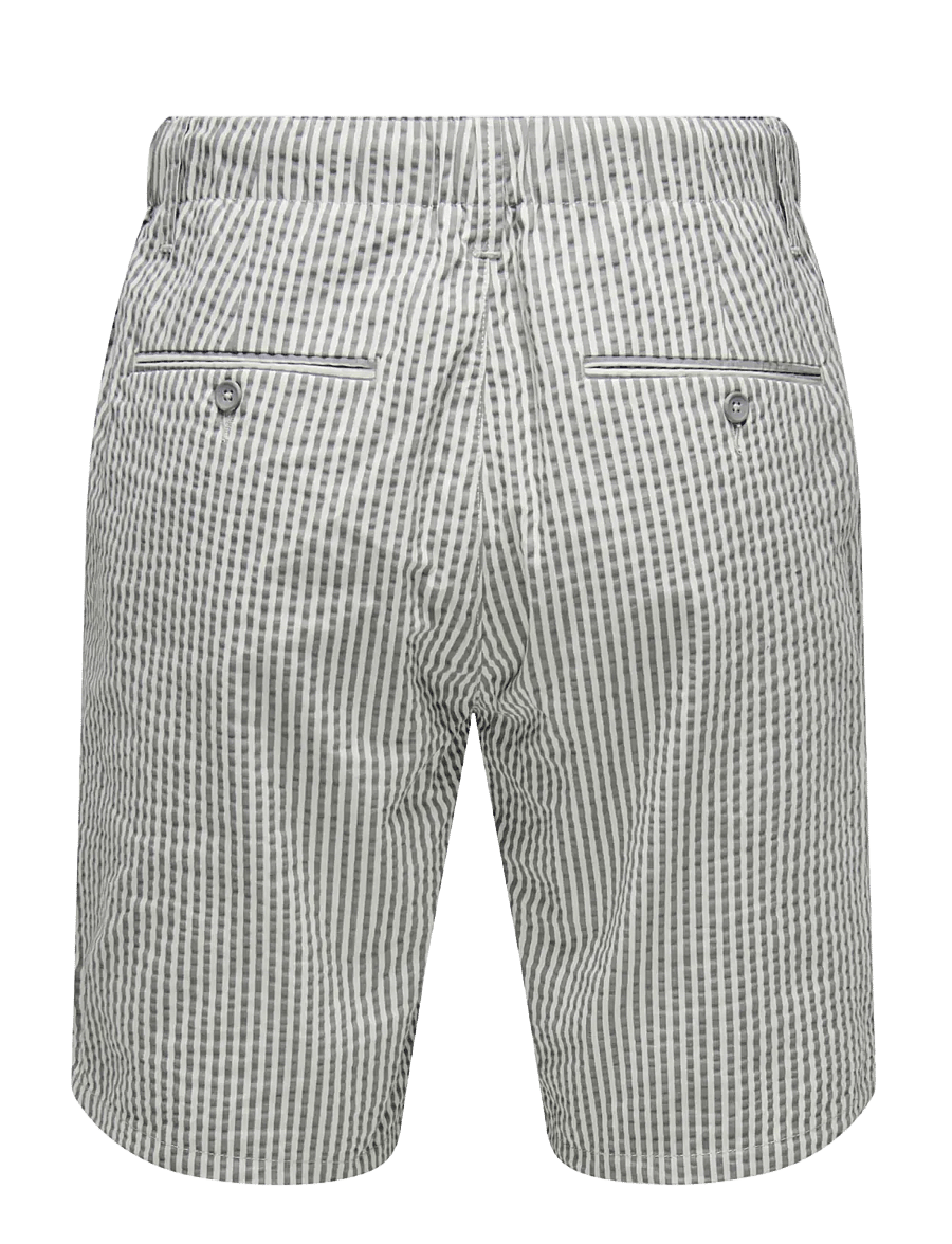 ONLY & SONS - ONSLEO LIFE 0009 SEERSUCKER SHORTS NOOS - freizeitshorts - castor gray - 1