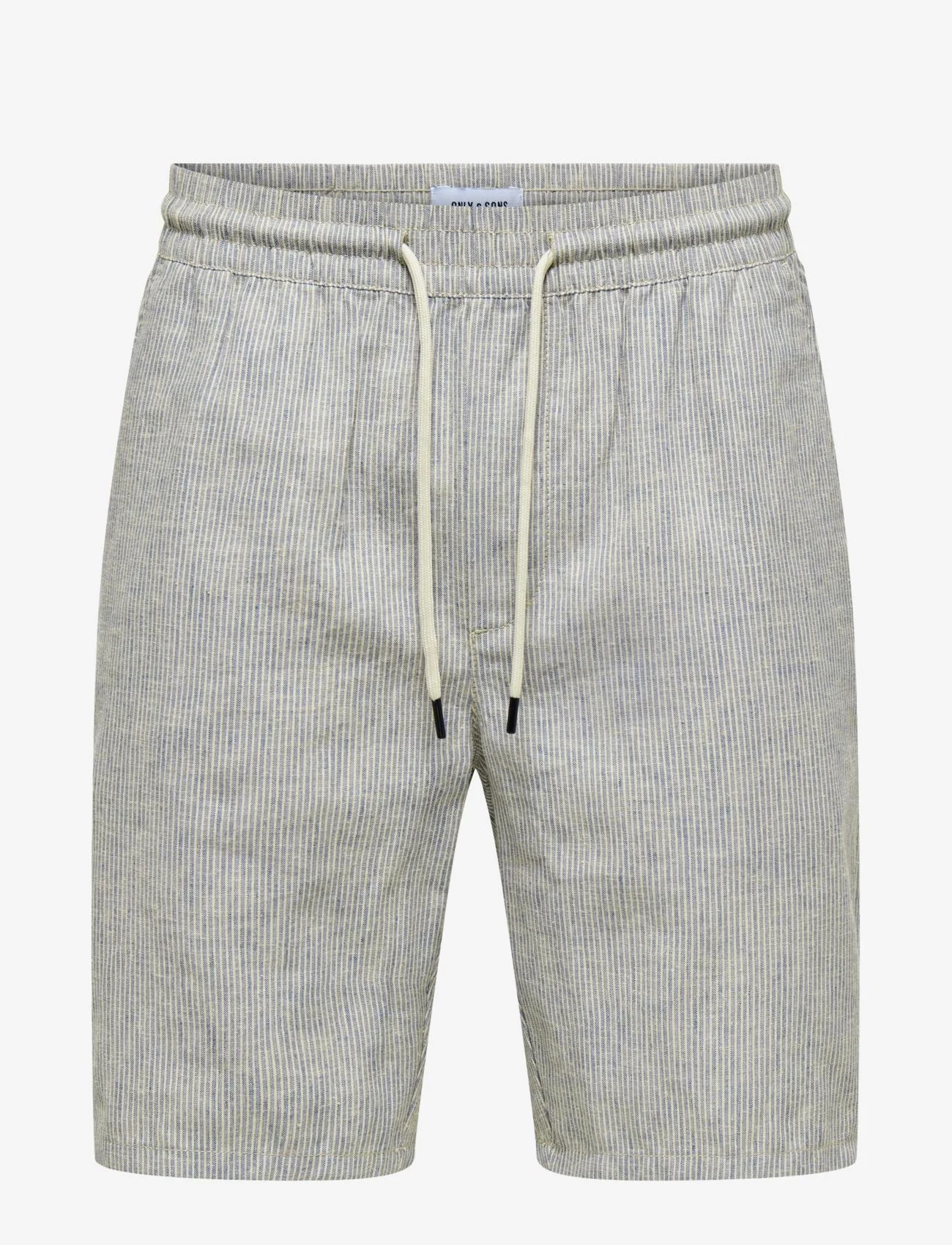 ONLY & SONS - ONSLINUS 0136 COT LIN SHORTS - linen shorts - bering sea - 0