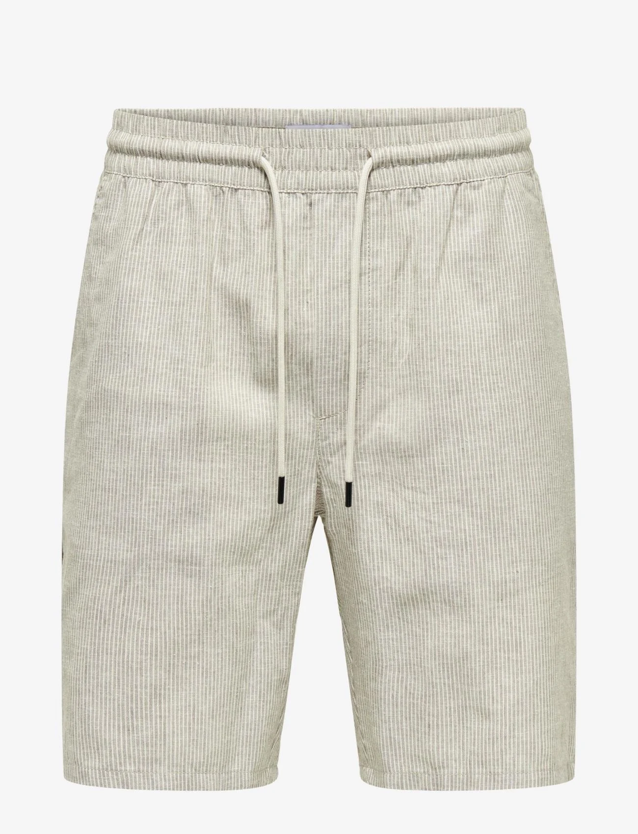 ONLY & SONS - ONSLINUS 0136 COT LIN SHORTS - lowest prices - fallen rock - 0