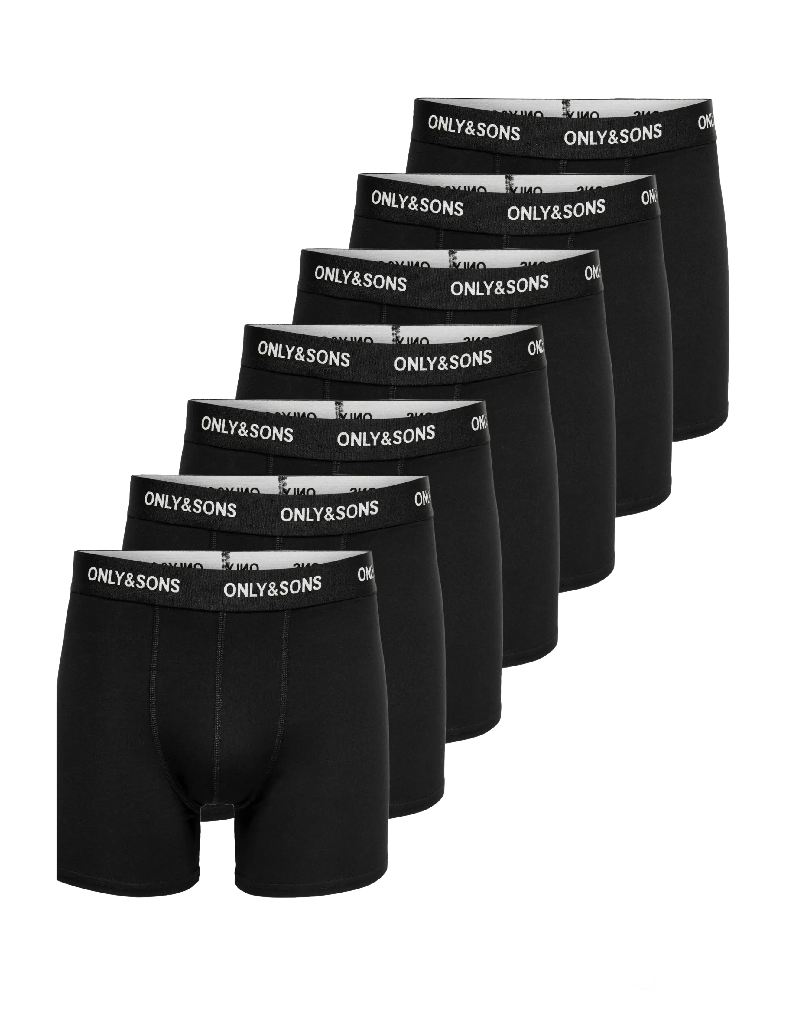 ONSFITZ SOLID BLACK BOXER 7-PACK - BLACK