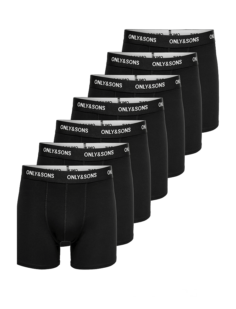 ONLY & SONS - ONSFITZ SOLID BLACK BOXER 7-PACK - multipack underbukser - black - 0