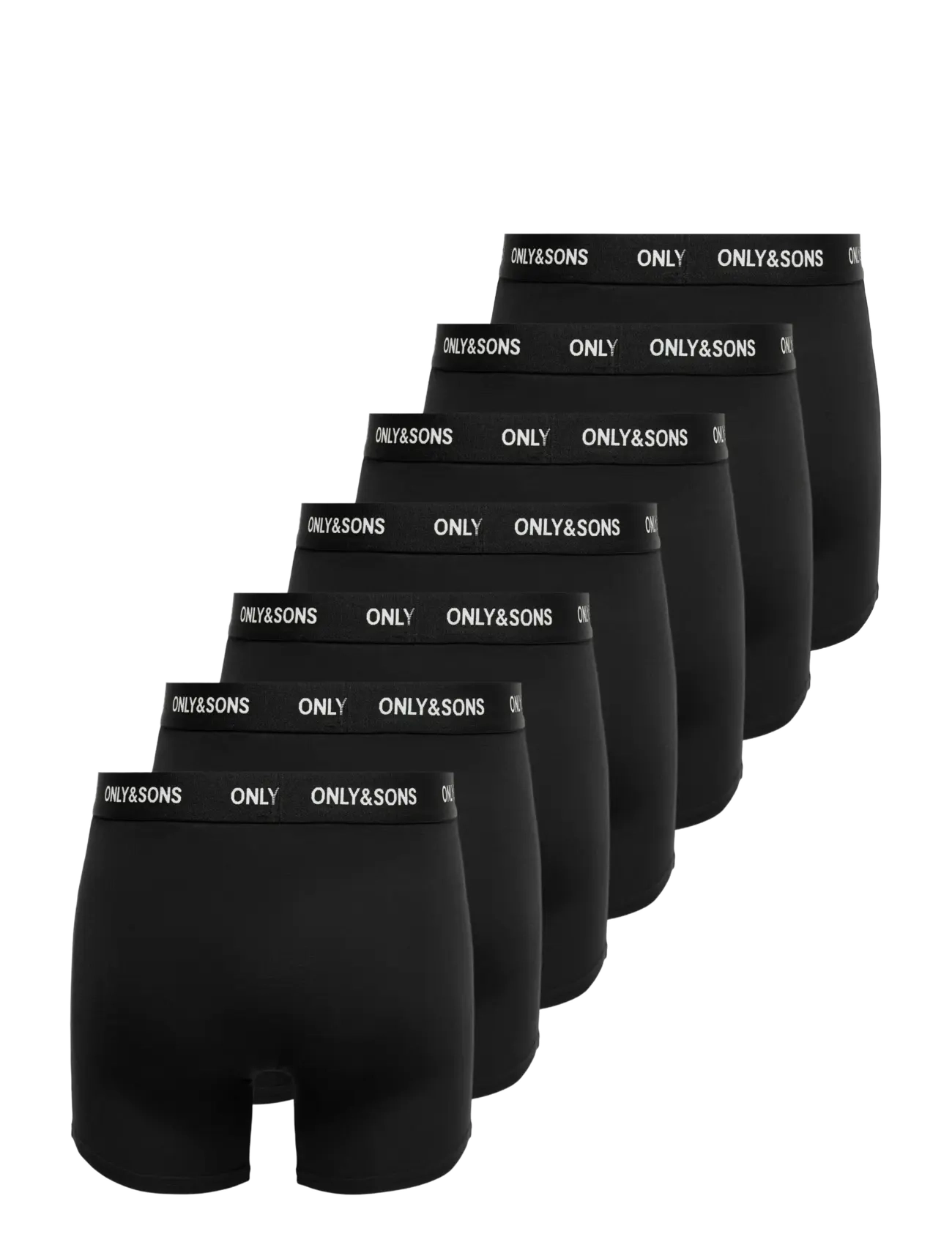 ONLY & SONS - ONSFITZ SOLID BLACK BOXER 7-PACK - laveste priser - black - 1