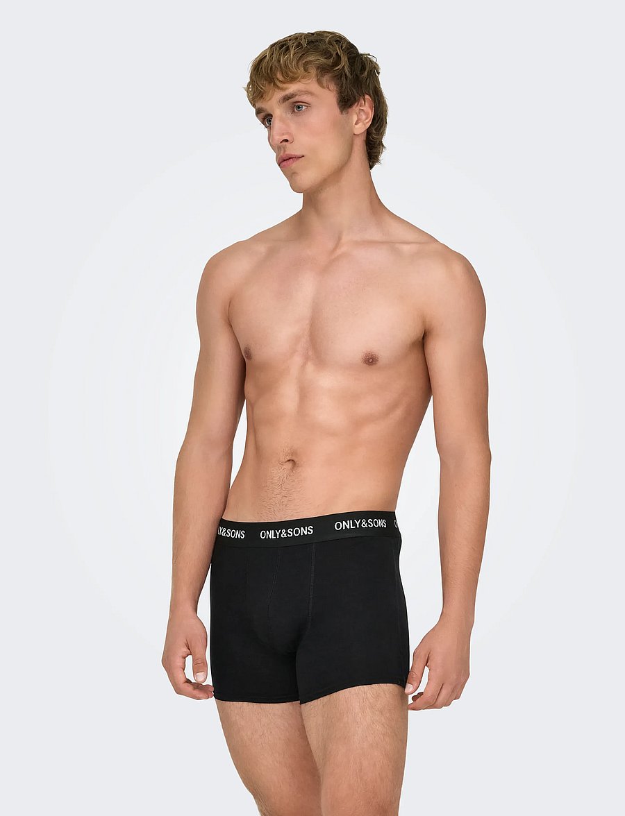 ONLY & SONS - ONSFITZ SOLID BLACK BOXER 7-PACK NOOS - multipack underbukser - black - 0