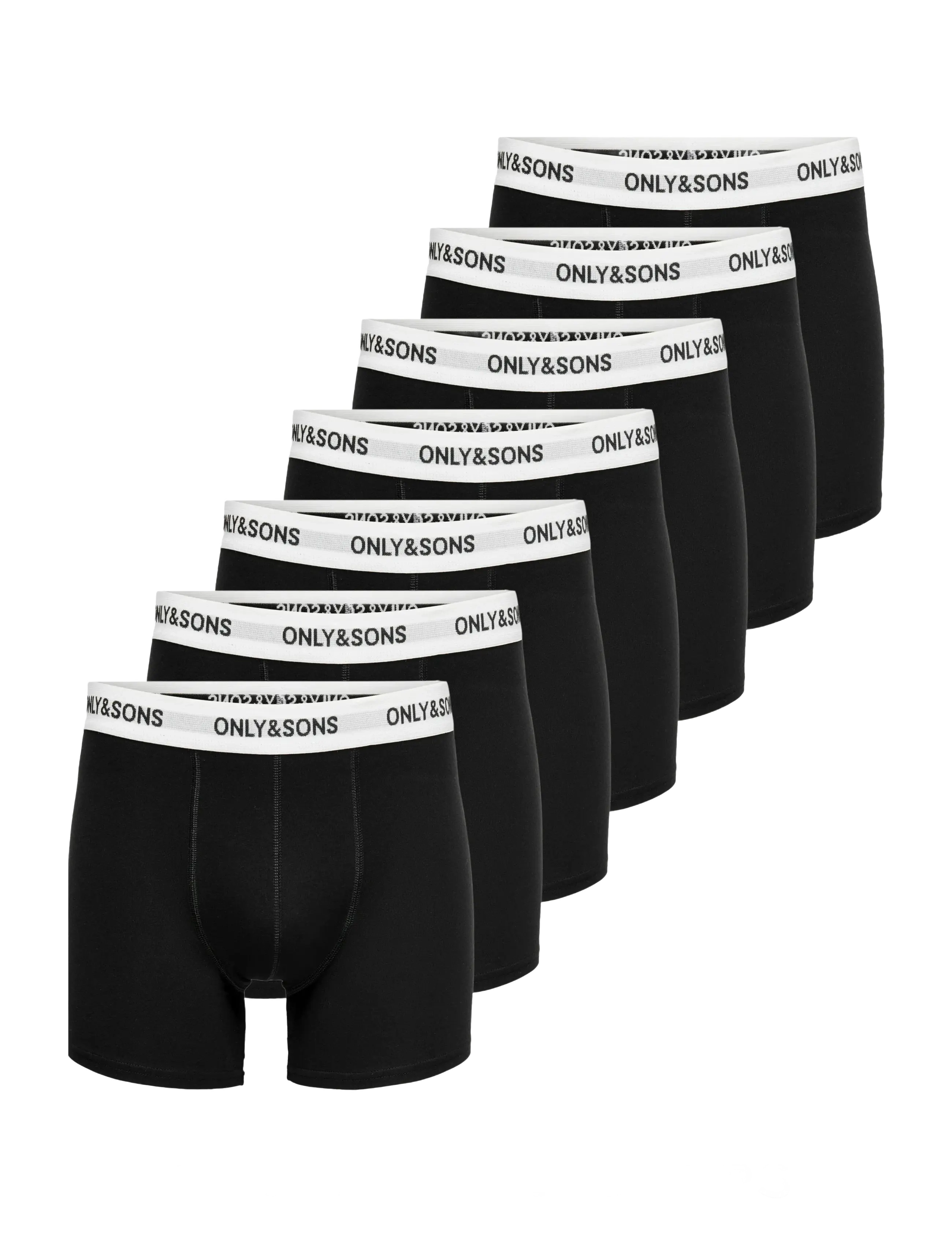 ONSFITZ SOLID BLACK BOXER 7-PACK - BLACK