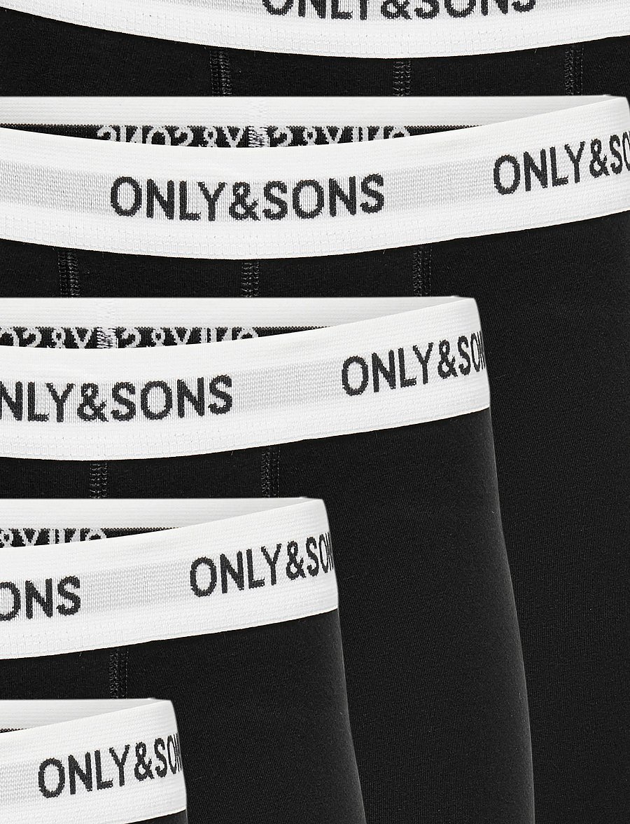 ONLY & SONS - ONSFITZ SOLID BLACK BOXER 7-PACK NOOS - multipack underpants - black - 2