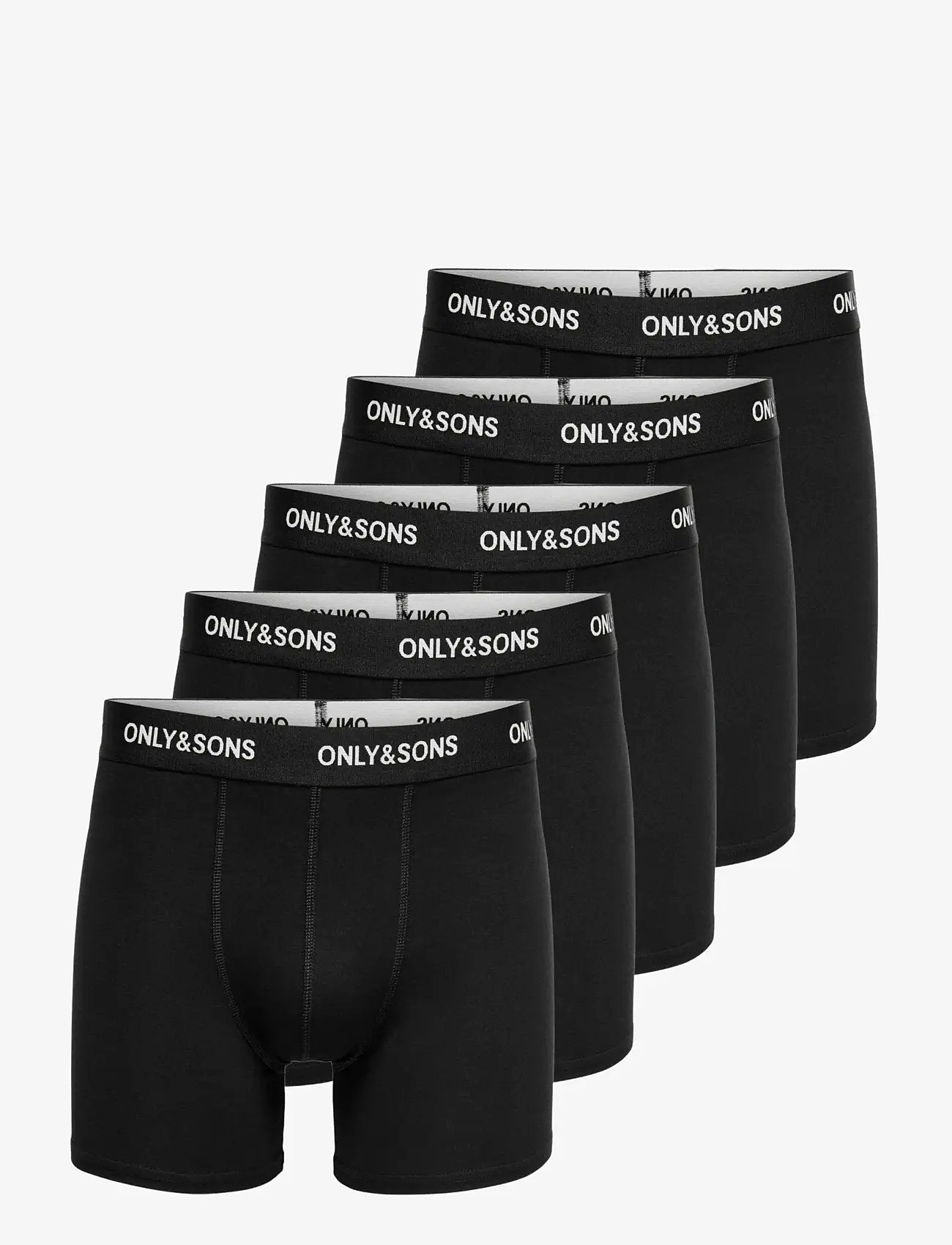 ONLY & SONS - ONSFITZ SOLID BLACK BOXER 5-PACK - laveste priser - black - 0