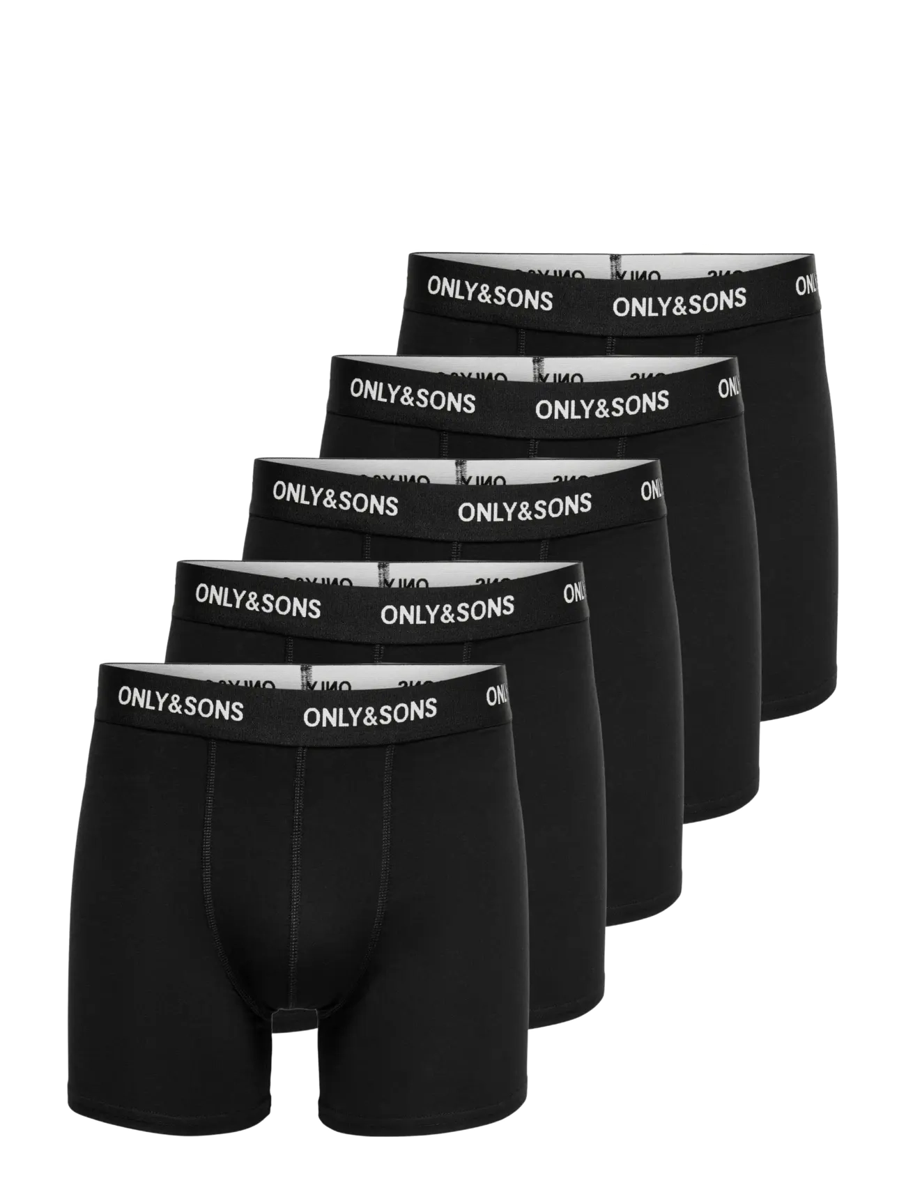 ONSFITZ SOLID BLACK BOXER 5-PACK - BLACK