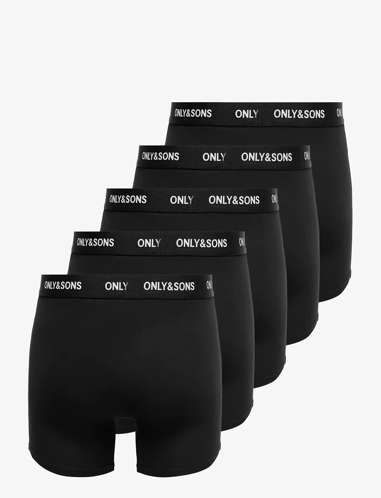 ONLY & SONS - ONSFITZ SOLID BLACK BOXER 5-PACK - laveste priser - black - 1