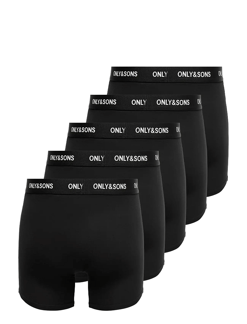 ONLY & SONS - ONSFITZ SOLID BLACK BOXER 5-PACK - boxer briefs - black - 1