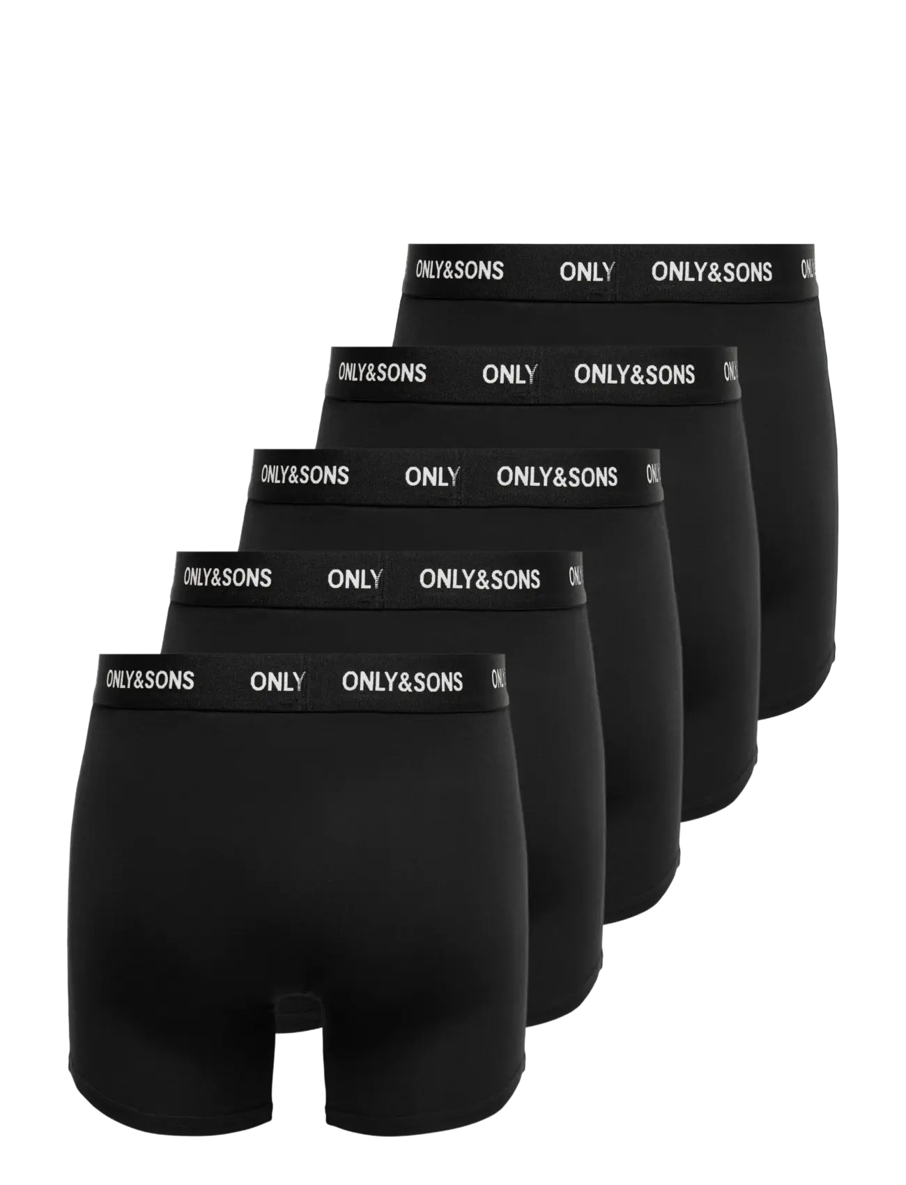 ONLY & SONS - ONSFITZ SOLID BLACK BOXER 5-PACK - boxerkalsonger - black - 1