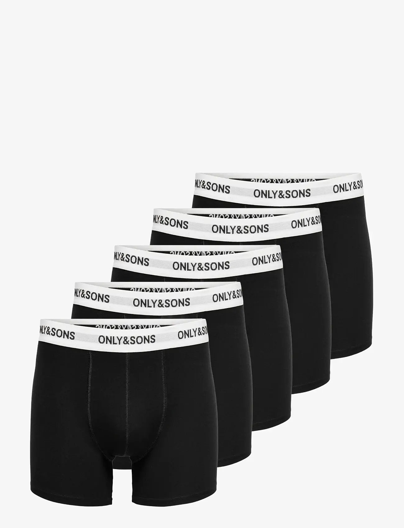 ONLY & SONS - ONSFITZ SOLID BLACK BOXER 5-PACK - laveste priser - black - 0