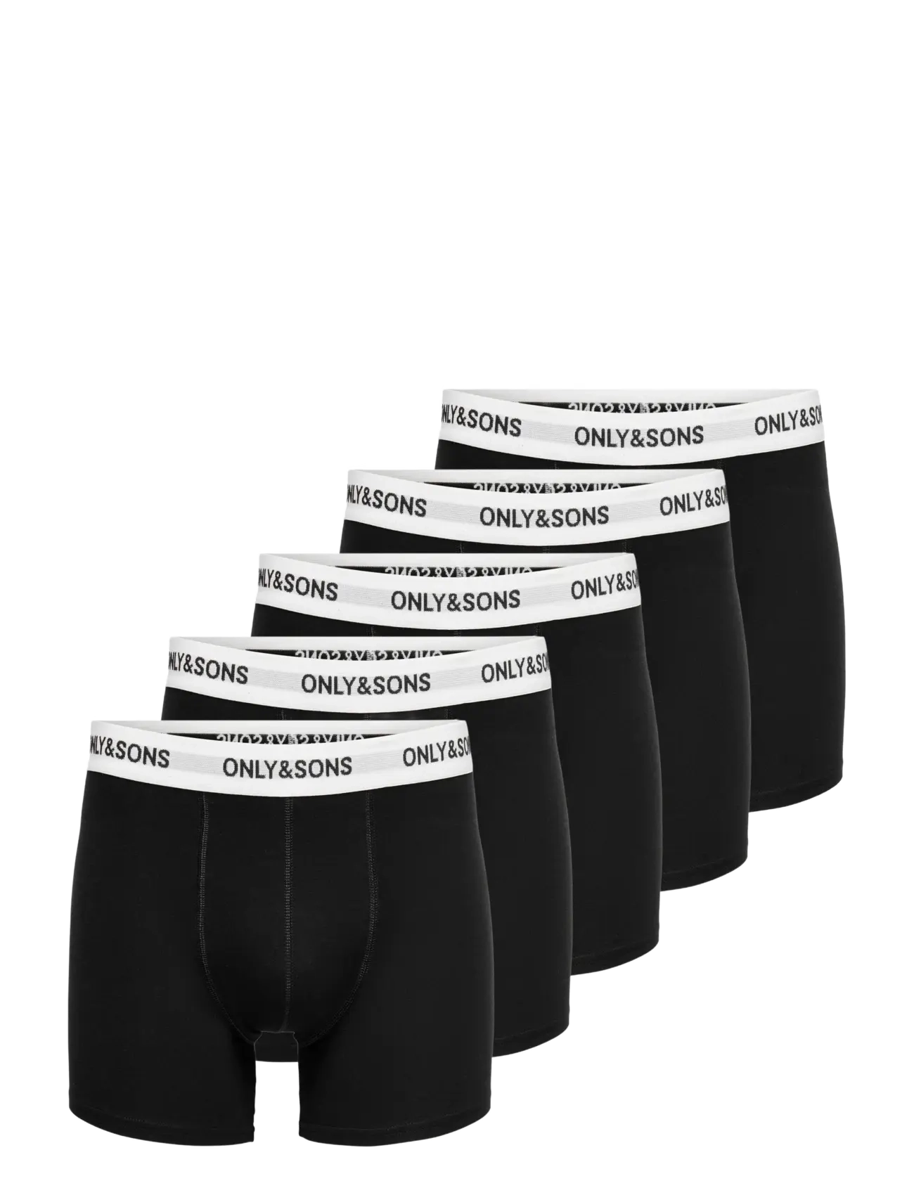 ONLY & SONS ONSFITZ SOLID BLACK BOXER 5-PACK - Kalsonger - BLACK / black