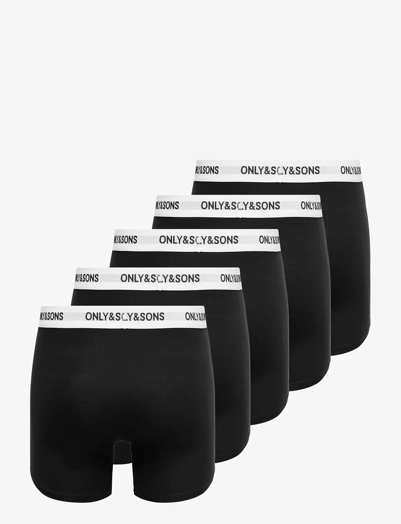 ONLY & SONS - ONSFITZ SOLID BLACK BOXER 5-PACK - laveste priser - black - 1