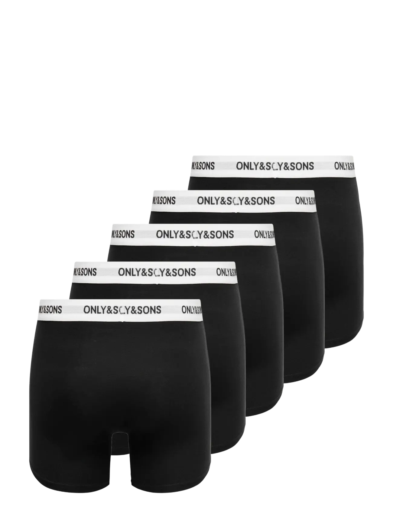 ONLY & SONS - ONSFITZ SOLID BLACK BOXER 5-PACK - madalaimad hinnad - black - 1