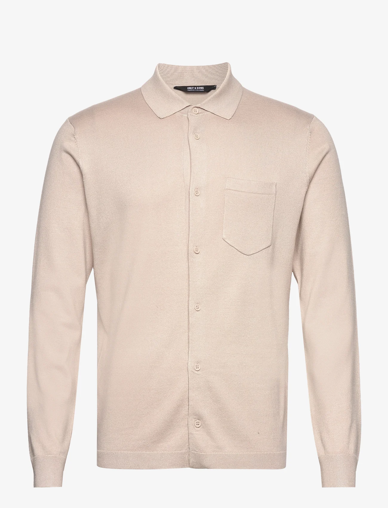 ONLY & SONS - ONSWYLER LIFE REG 14 LS SHIRT KNIT - polostrik - silver lining - 0