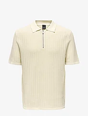 ONLY & SONS - ONSDOMI DS 12 STRUC HALF ZIP POLO KNIT - lowest prices - antique white - 0