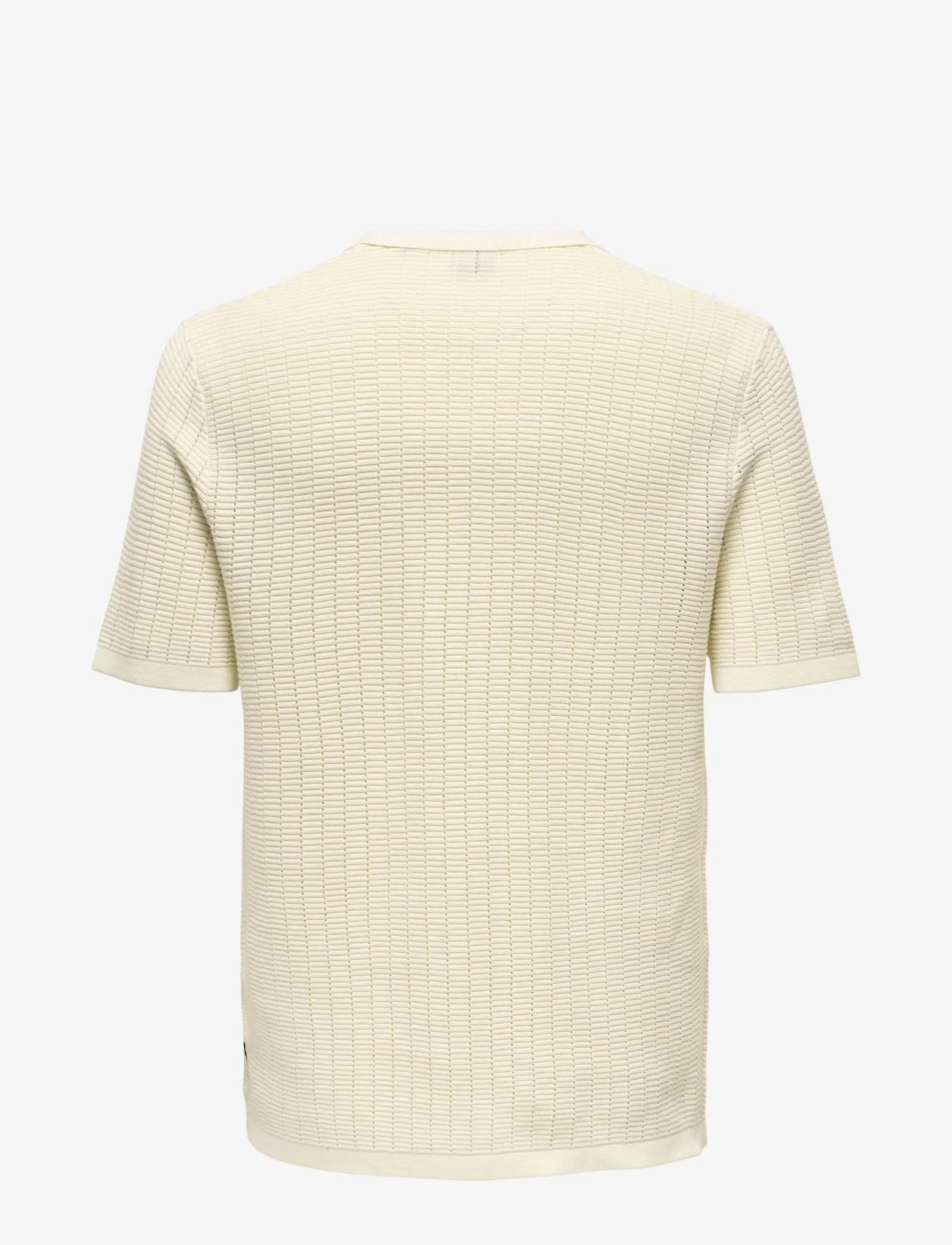 ONLY & SONS - ONSDOMI DS 12 STRUC HALF ZIP POLO KNIT - zemākās cenas - antique white - 1