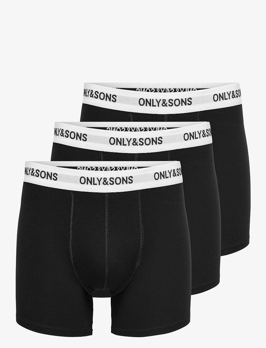 ONLY & SONS - ONSFITZ SOLID BOXER 3PACK NOOS - unterhosen im multipack - black - 0