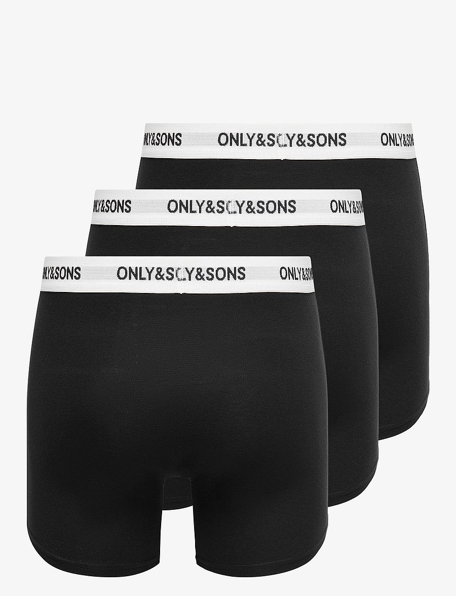 ONLY & SONS - ONSFITZ SOLID BOXER 3PACK NOOS - unterhosen im multipack - black - 1