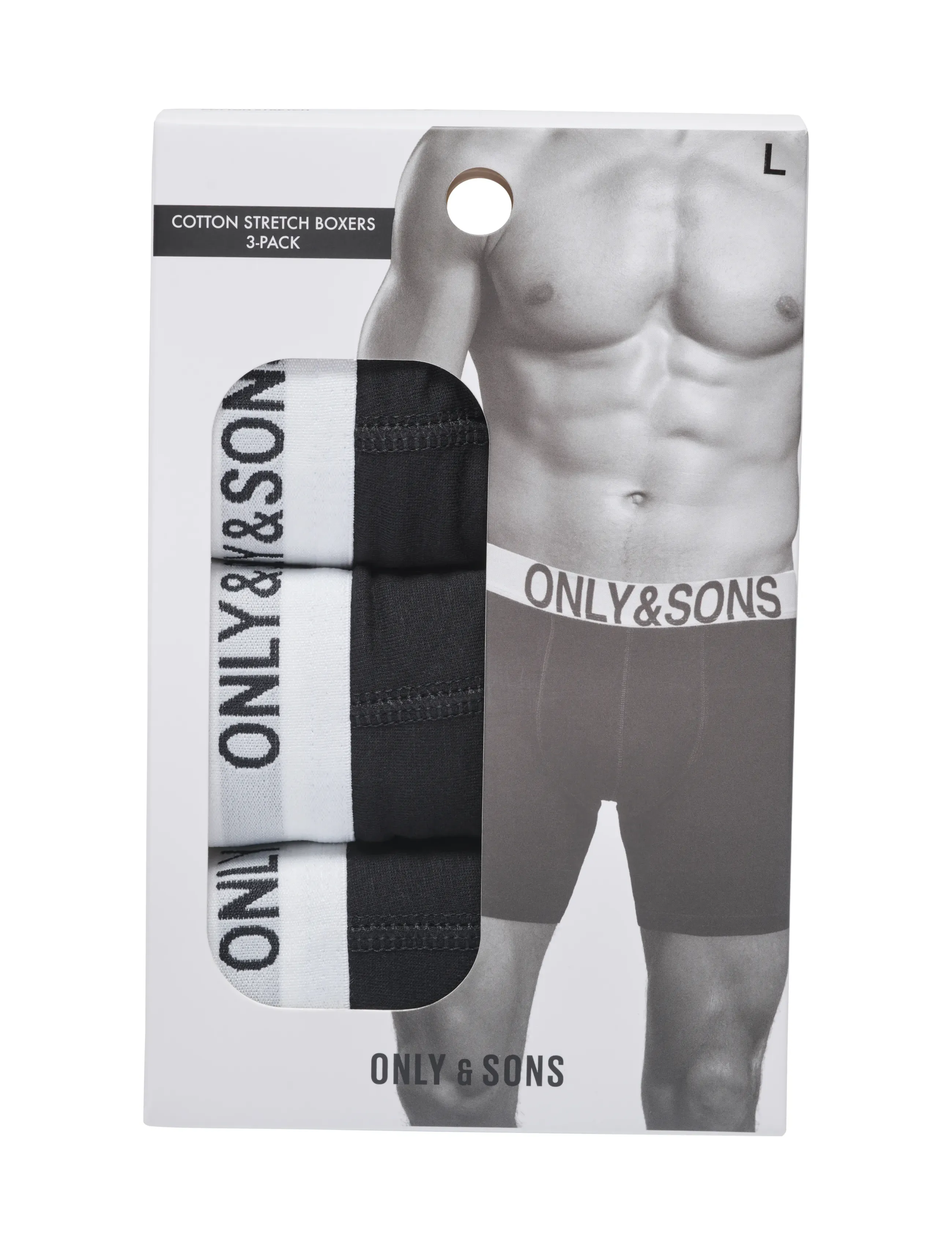ONLY & SONS - ONSFITZ SOLID BOXER 3PACK NOOS - madalaimad hinnad - black - 4
