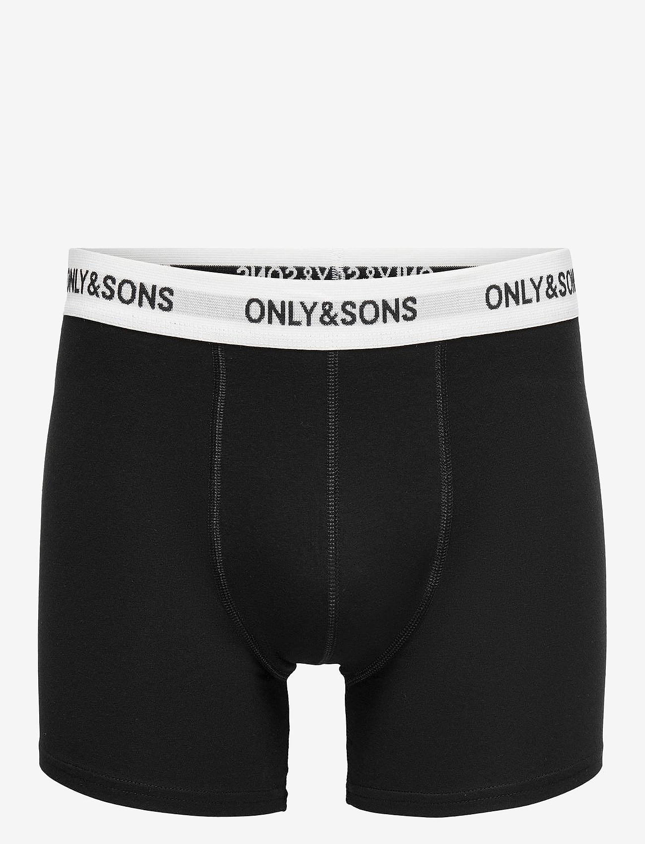 ONLY & SONS - ONSFITZ SOLID BOXER 3PACK NOOS - lägsta priserna - black - 2