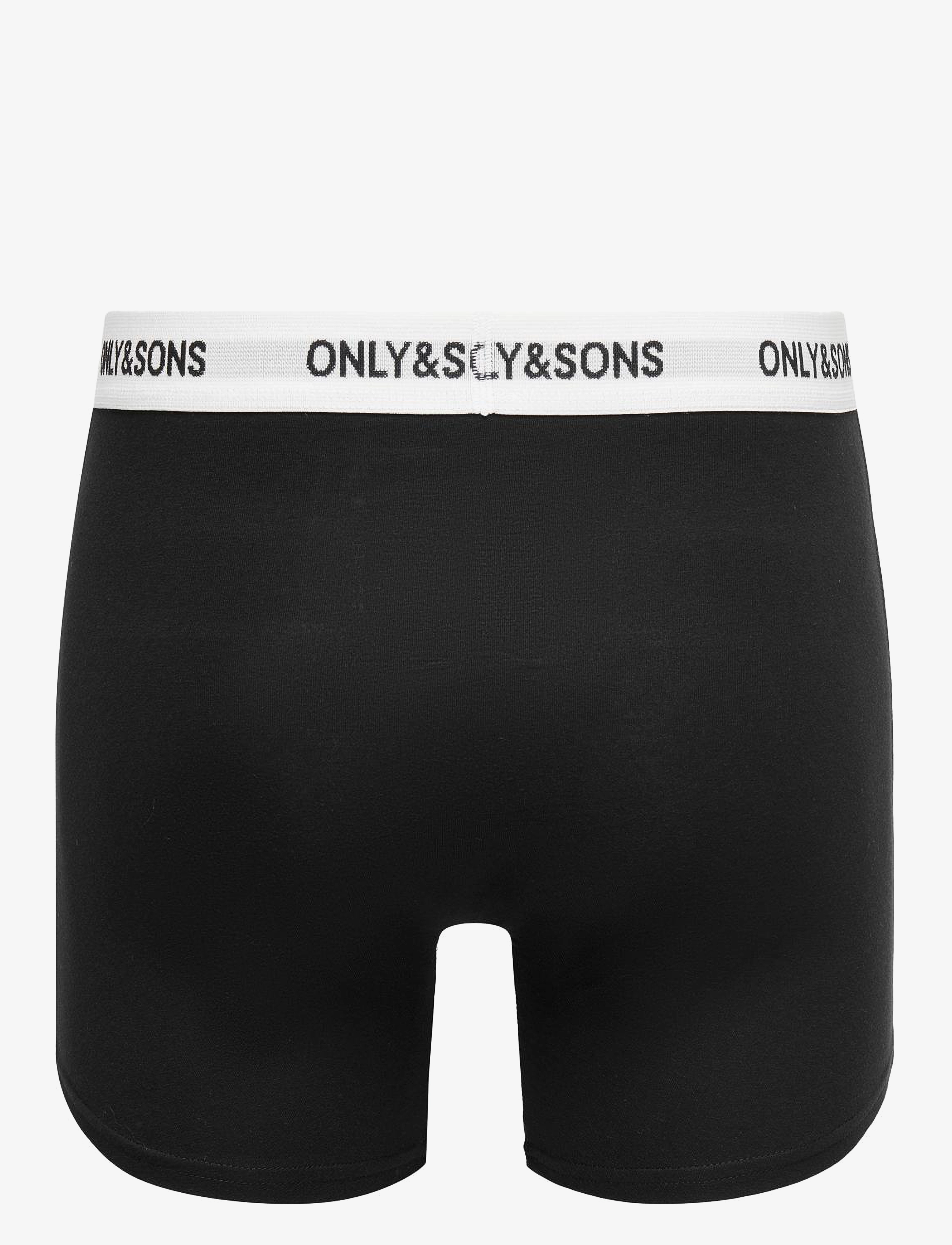 ONLY & SONS - ONSFITZ SOLID BOXER 3PACK NOOS - madalaimad hinnad - black - 3