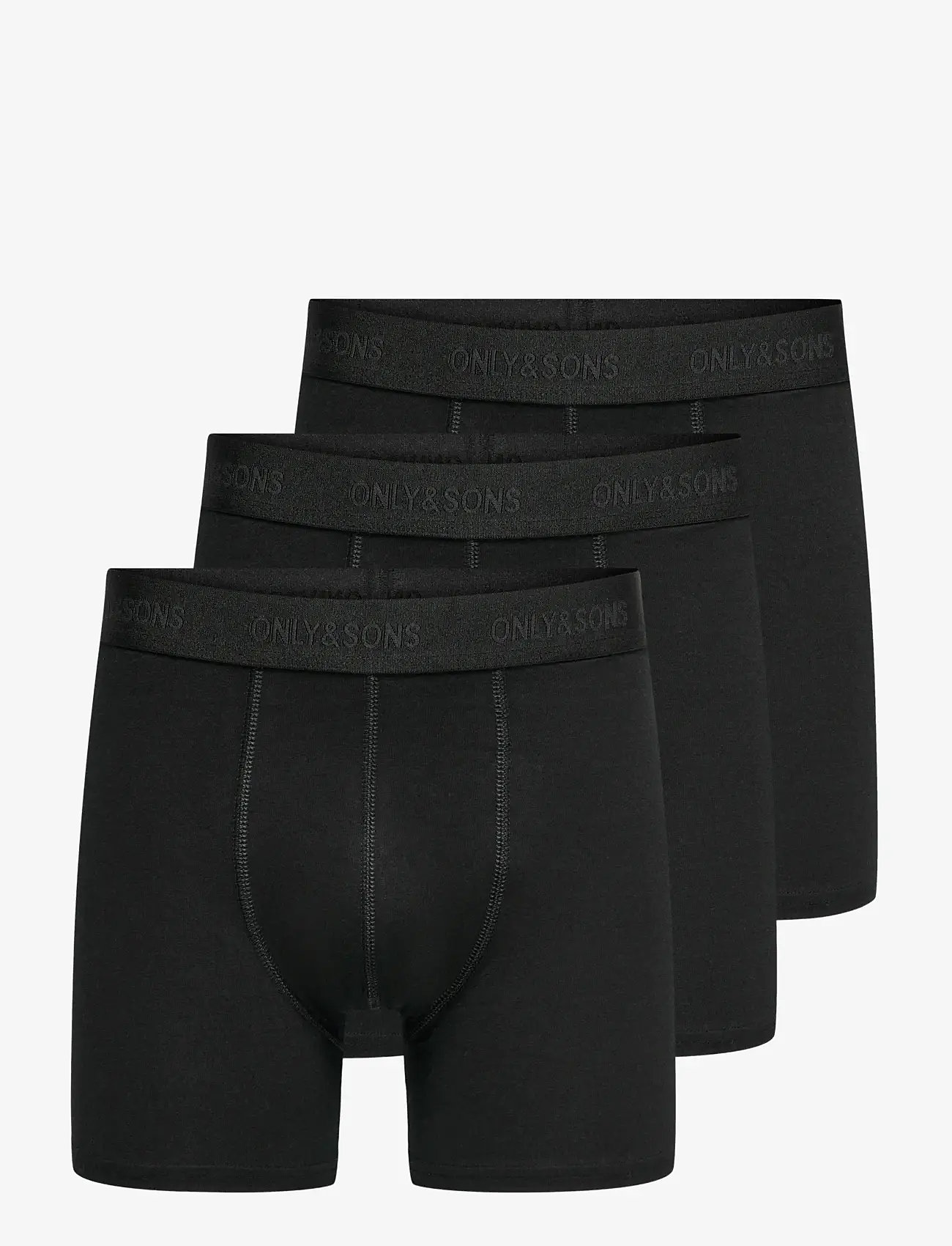 ONLY & SONS - ONSFITZ SOLID BOXER 3PACK NOOS - madalaimad hinnad - black - 0