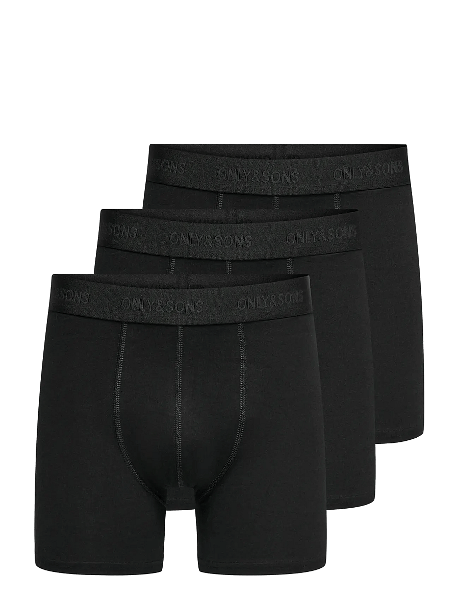 ONLY & SONS - ONSFITZ SOLID BOXER 3PACK NOOS - unterhosen im multipack - black - 1