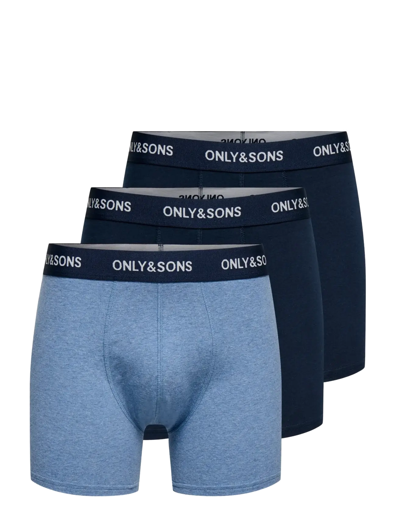 ONLY & SONS ONSFITZ SOLID BOXER 3PACK NOOS - Kalsonger - MEDIUM BLUE MELANGE / navy