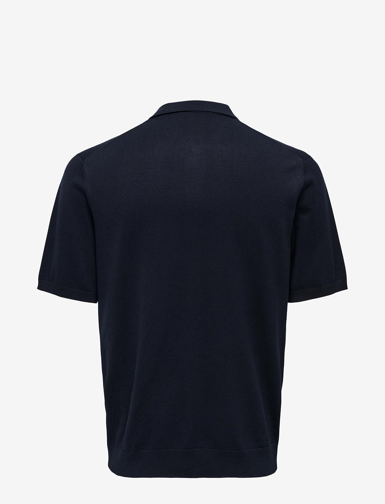 ONLY & SONS - ONSWYLER LIFE REG 14 SS ZIP POLO KNIT - gestrickte polohemden - dark navy - 2