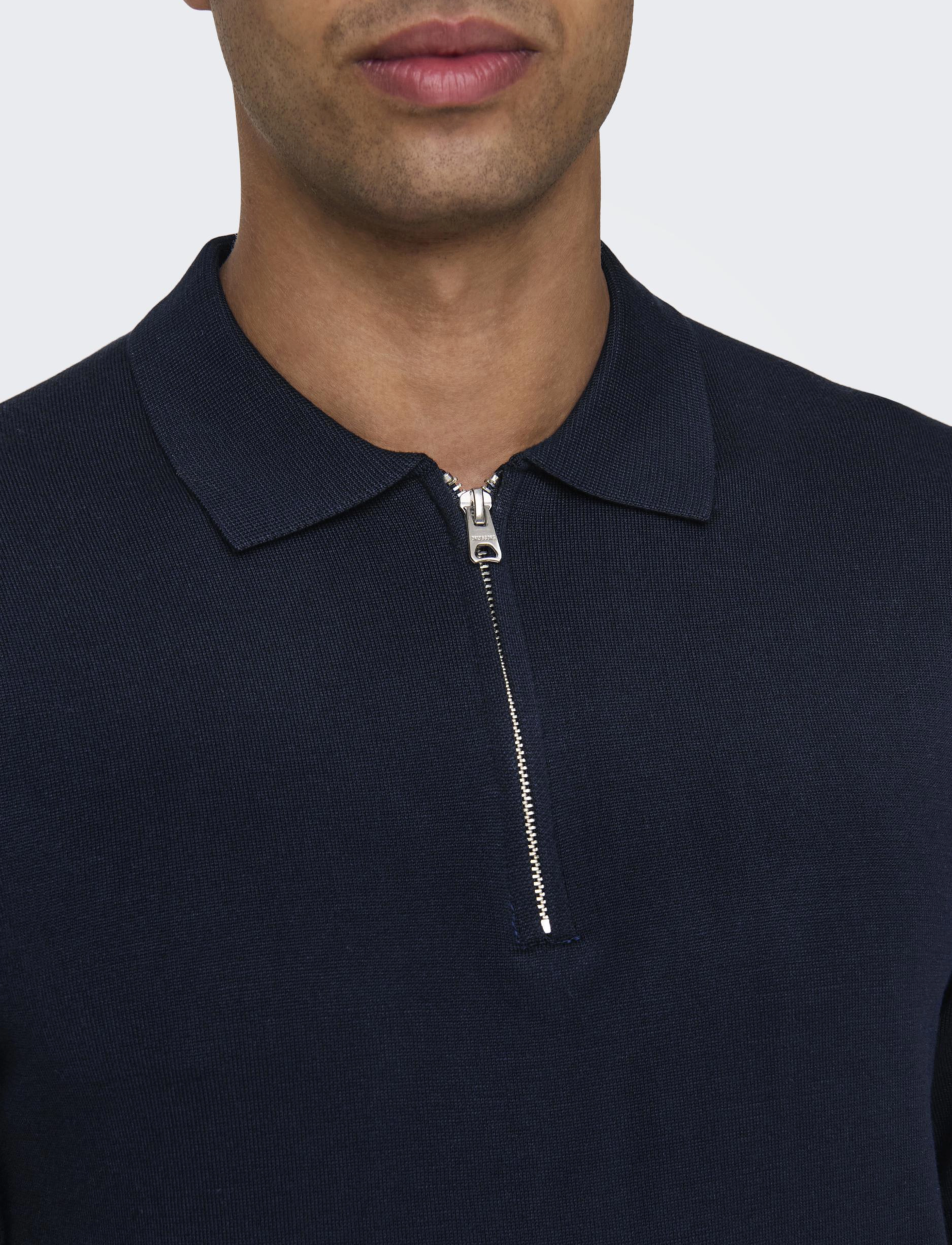 ONLY & SONS Onswyler Life Reg 14 Ss Zip Polo Knit pikéer herr – bild 5
