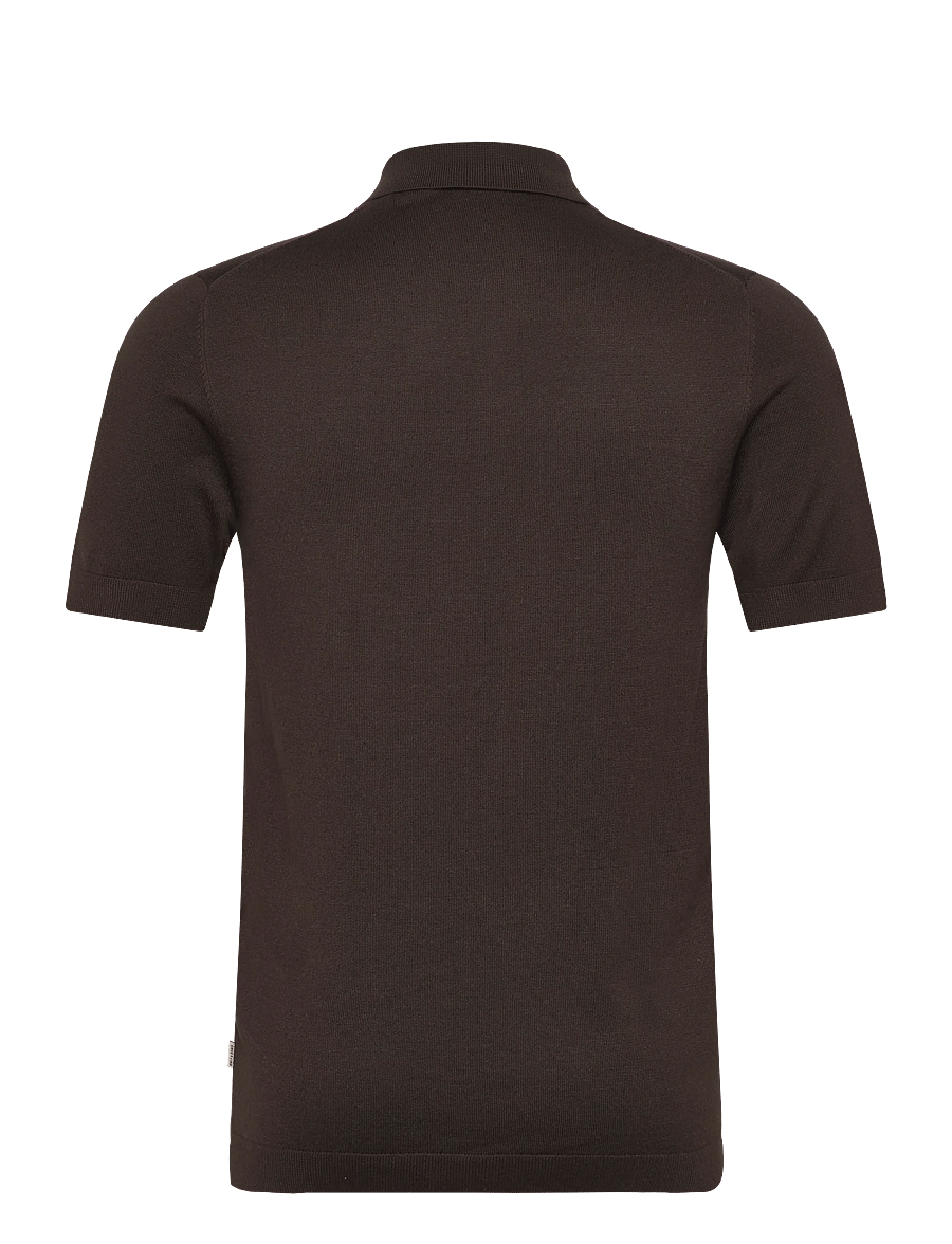 ONLY & SONS - ONSWYLER LIFE REG 14 SS ZIP POLO KNIT - langärmlige strick-polohemden - demitasse - 1