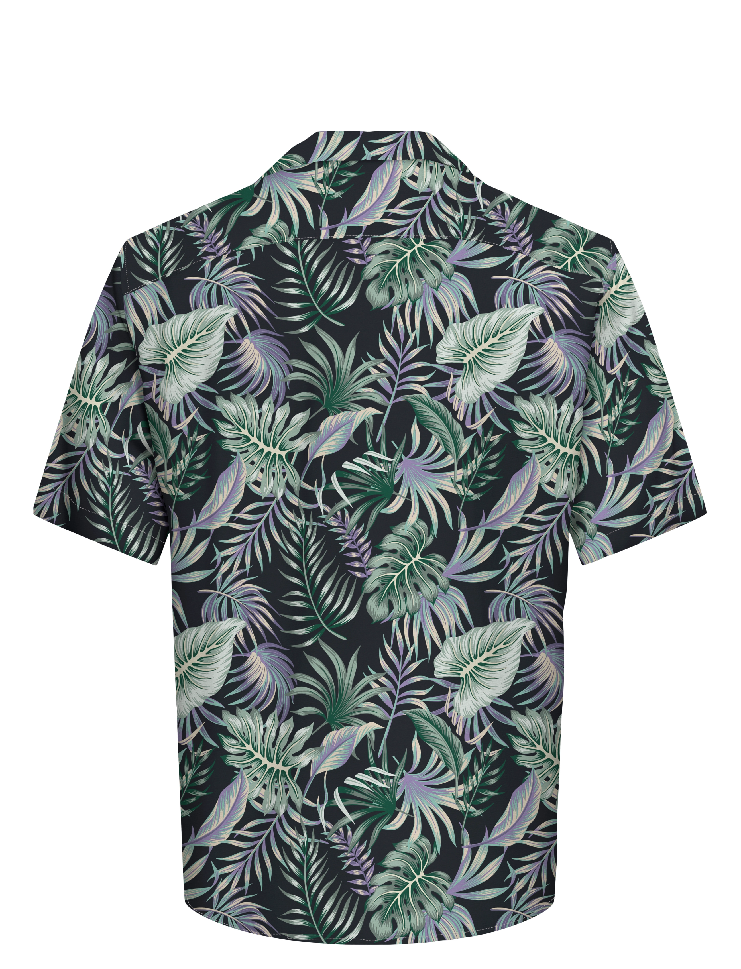 ONLY & SONS - ONSWAYNE LIFE AOP SS VISCOSE SHIRT NOOS - krótki rękaw - black - 1