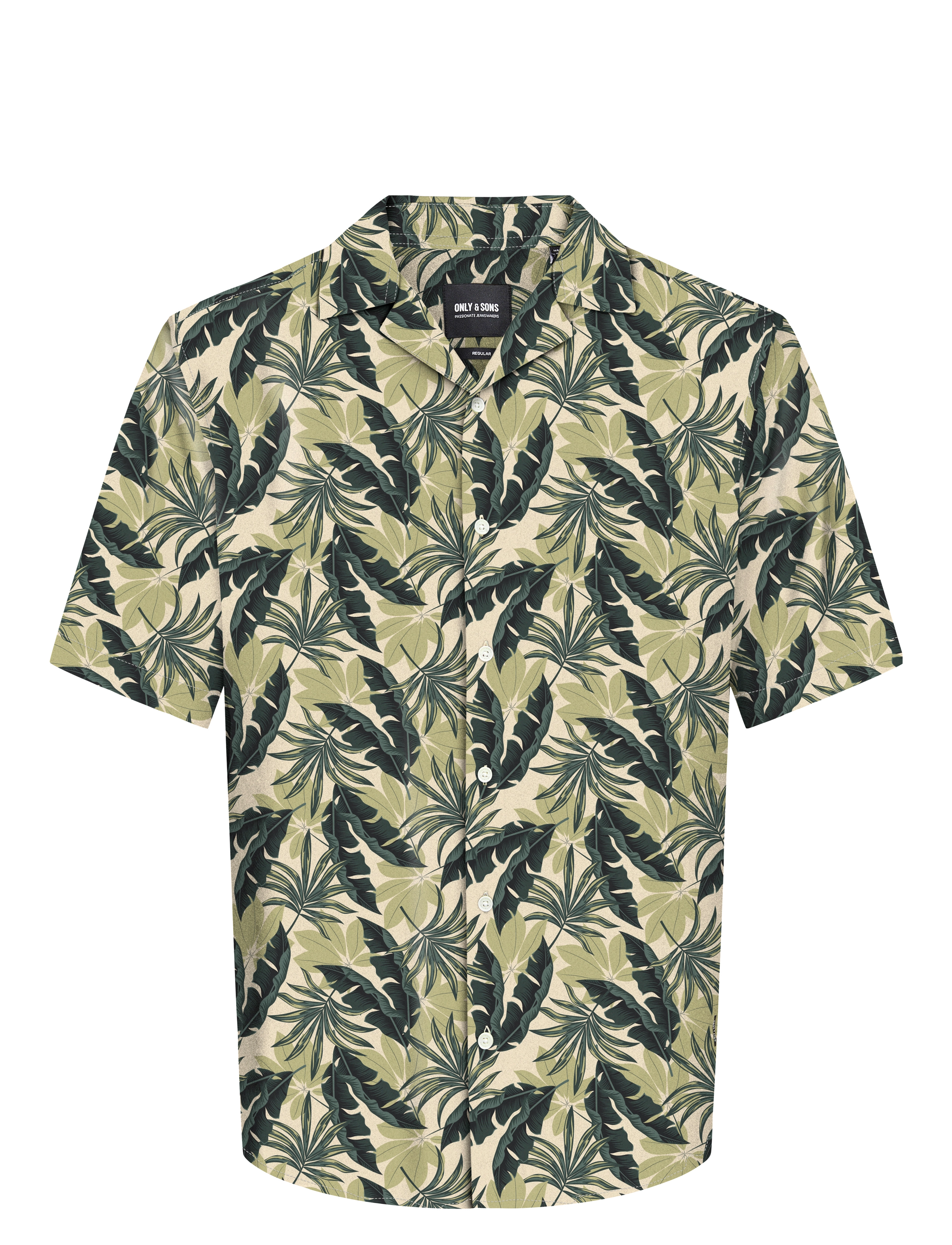 ONLY & SONS ONSWAYNE LIFE AOP SS VISCOSE SHIRT NOOS - ONLY & SONS - KAMBABA / green